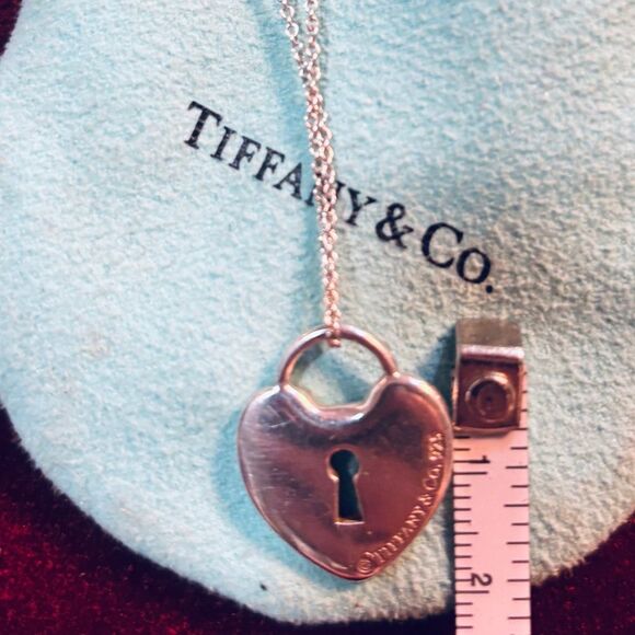 Tiffany & Co. Silver Lock Heart Pendant Necklace - Picture 3 of 3